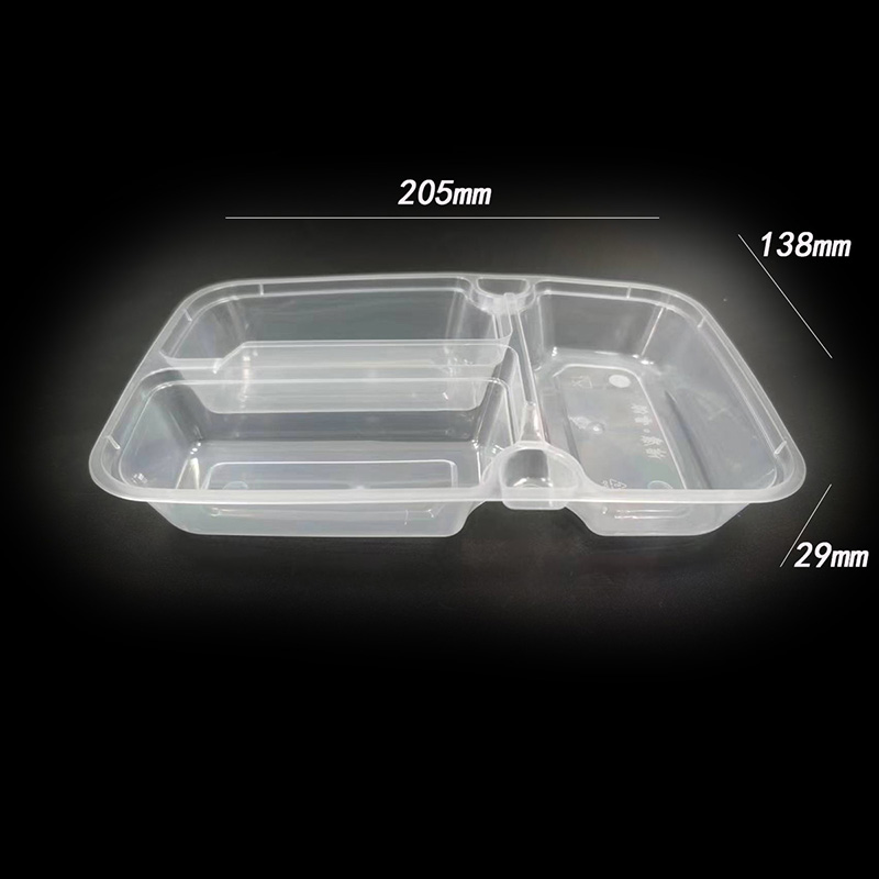 Boîte repas rectangulaire en PP de style américain à deux compartiments