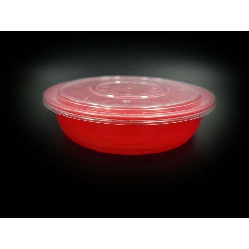 Boîte repas ronde en PP de style américain à quatre compartiments