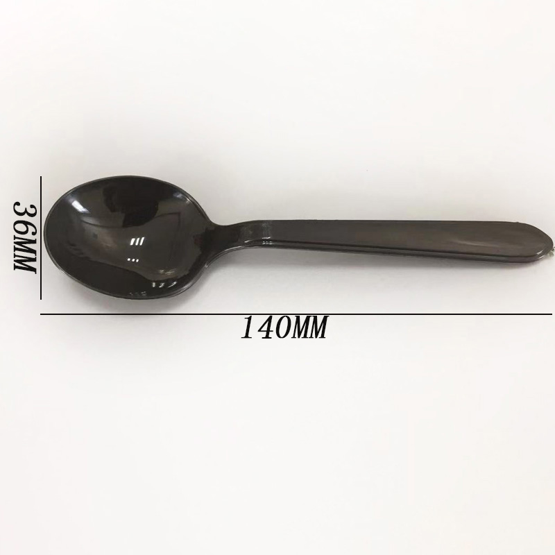Cuillère à soupe jetable noire en PP