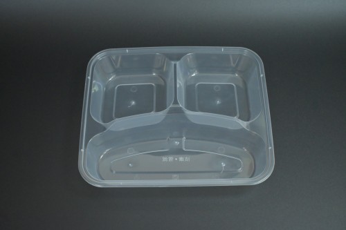 High-capacity PP three-grid square food box