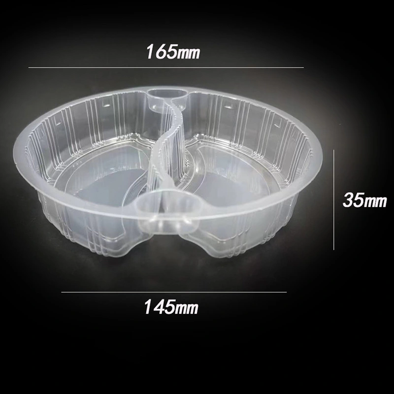 Récipient rond en PP avec insert à deux compartiments