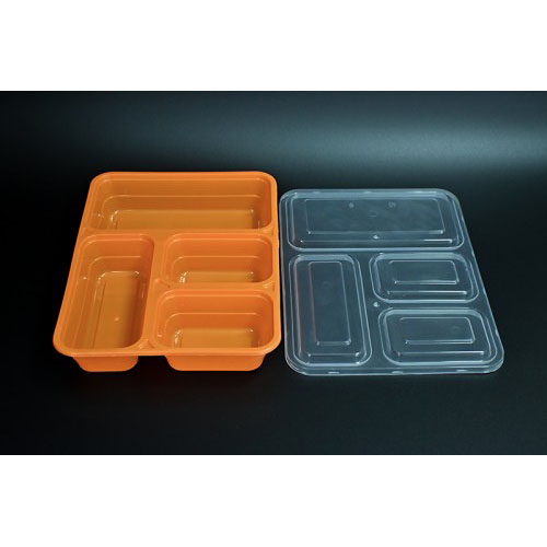 Boîte alimentaire carrée à quatre grilles de type PP